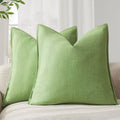 Foindtower Linen Solid Decorative Throw Pillow Covers 18x18 Inch Lime Green by Foindtower