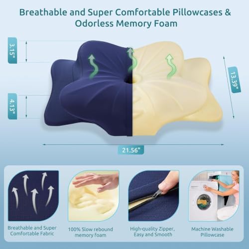 DONAMA Cervical Pillow for Neck and Shoulder Pain Relief, Cooling Contour - Image 2