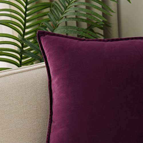 Velvet Purple Throw Pillow Covers 12”x20”Pack of 2 Soft Decorative - Image 2