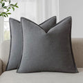 Foindtower Linen Solid Decorative Throw Pillow Covers 20x20 Inch Grey by Foindtower