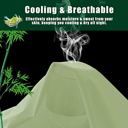 TELUS Green Pillow Cases Standard Size 2 Pack, Bamboo Rayon Cooling Pillowcases - Image 5