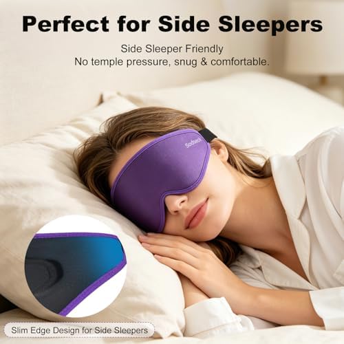3D Contoured Sleep Eye Mask, Zero Eye Pressure Light Blocking Sleeping Mask - Image 3