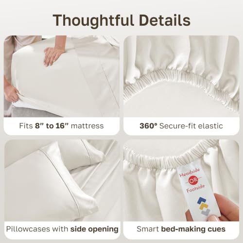 California Design Den 2-Pack Soft 100% Cotton Sateen King Bed Sheets Set - Image 5