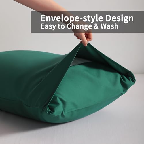 King Pillow Cases, 2 Pack, 20x36 in, Microfiber, Dark Green - Image 4