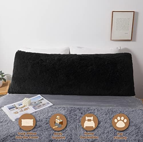 MEGO Luxury Fluffy Faux Fur Body Pillow Cover 20x54 - Image 2