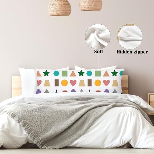 Boho Colorful Shapes 20x54 Body Pillow Cover, Nursery Decor - Image 5