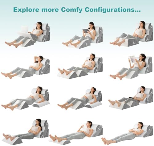 Hansleep Bed Wedge Pillow Set for After Surgery 6P, Reading Pillows - Image 5