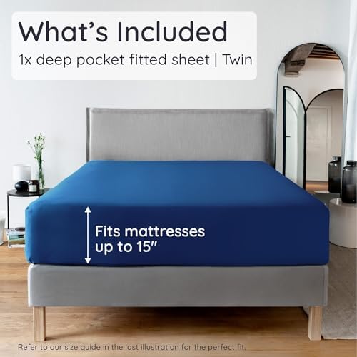 Bambaw 100% Viscose Derived from Bamboo Fitted Sheet Twin Size, Cooling Fitted - Image 2
