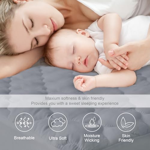 Twin Extra Long Mattress Protector Pad Waterproof Quilted - Image 2