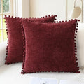 CaliTime Decorative Couch Throw Pillow Covers 22 X 22 Inches Burgundy by CaliTime