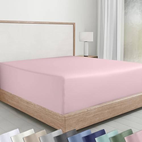 Soft Natural 100% Cotton Sateen Queen Fitted Sheet Deep Pocket by CaliforniaDesignDen