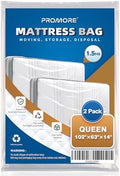 2PK Plastic Mattress Bag for Moving or Storage, Queen Size by PROMORE
