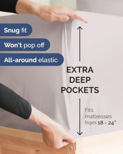 CGK Linens 2 Pack Extra Deep Twin XL Fitted Sheets - Image 2
