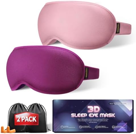 Sleep Eye Mask Blackout Lightweight Side Sleep 3D Contoured by FACEMOON