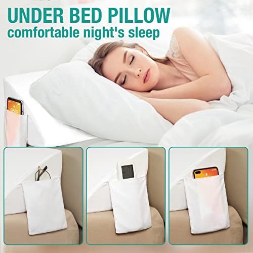 Vekkia Bed Wedge Pillow for Headboard, Queen Bed Gap Filler White - Image 4