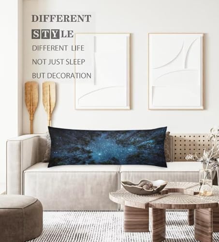 Galaxy Body Pillow Cover, Milky Way and Tree Forest - Image 2