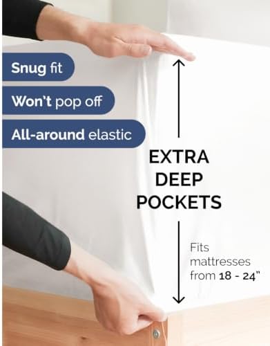 CGK Linens 2 Pack Extra Deep Cal King Fitted Sheets - Image 2