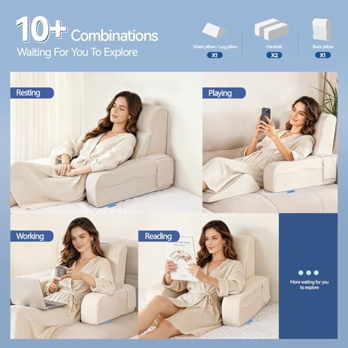 Kayfia Reading Pillow, Gel Memory Foam Back Rest Pillow - Image 4