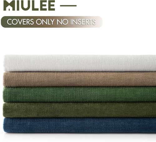 MIULEE Moss Green Chenille Couch Euro Throw Pillow Covers - Image 6