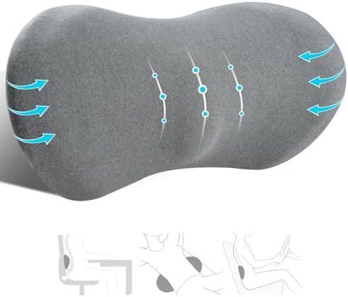 kasney Lumbar Support Pillow for Office Chair, Dark Gray by kasney