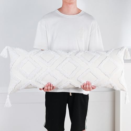 PANOD Decorative Long Lumbar Pillow Cover 12x32 Boho, Super Soft Chenille Extra - Image 3
