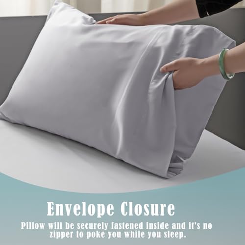 TELUS Pillow Cases King Size 2 Pack, Bamboo Rayon & Lyocell Pillowcase - Image 4