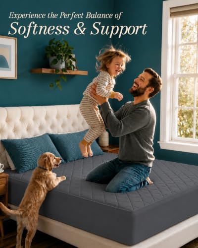 Full Mattress Pad, Quilted Mattress Protector Topper fits 16" Deep Pocket - Image 6