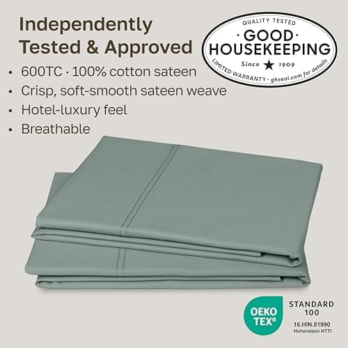 CALIFORNIA DESIGN DEN Luxuriously Soft Hotel Quality 600 Thread Count, 100% - Image 2