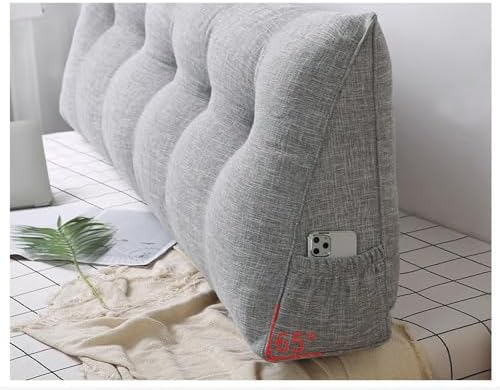 Headboard Wedge Pillow for Single/Twin/Queen/King Bed, Large Cotton Linen - Image 6