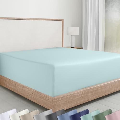 Soft Natural 100% Cotton Sateen King Fitted Sheet by CaliforniaDesignDen