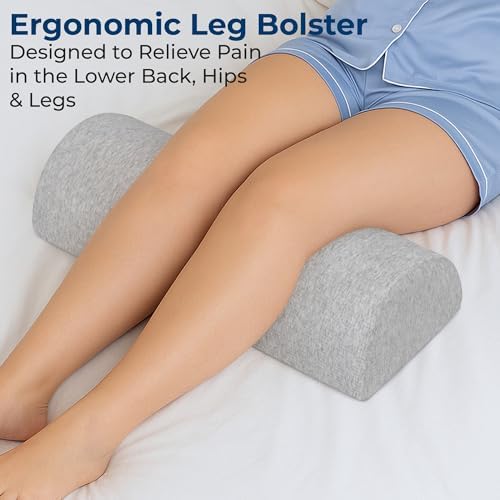 5 STARS UNITED Knee Pillow for Back Sleeping – Large Half Moon Bolster Pillow - Image 2