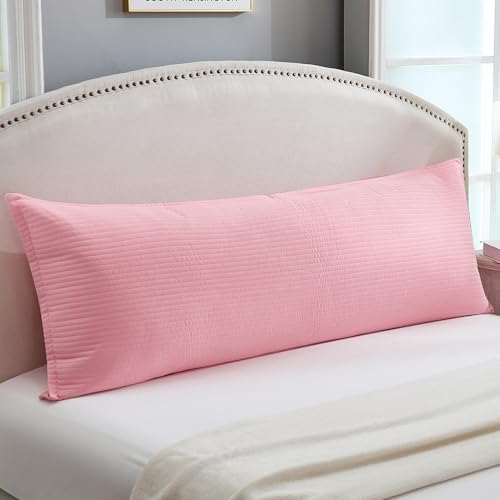 Quilted Body Pillow Cover, Striped Long Size 21"x54" Body Pillowcase 1PC Soft by Uhamho