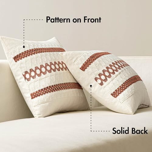 MIULEE Set of 2 Fall Rust Decorative Lumbar Pillow Covers 12x20 - Image 6