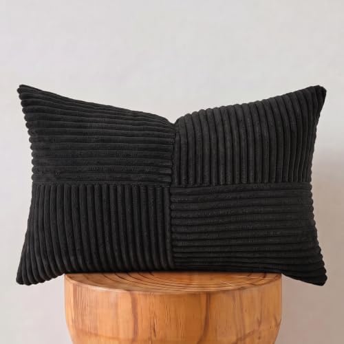 Fancy Homi 2 Packs Black Long Lumbar Decorative Throw Pillow Covers 16x24 Inch - Image 7