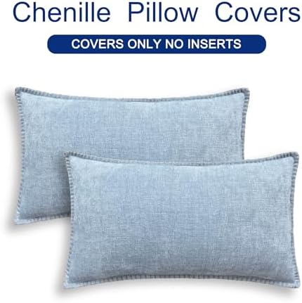 CaliTime Decorative Couch Throw Pillow Covers 20 X 12 Inches Baby Blue - Image 6