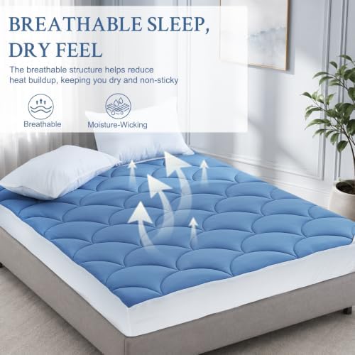 YOUR MOON Cooling Mattress Pad Twin Size, Soft Breathable Pillow Top Mattress - Image 7