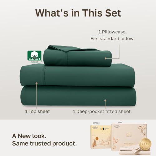 California Design Den 100% Cotton Sateen Twin Size Sheet Set - Image 3