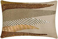 The HomeCentric Decorative Gold & Brown 12"x20" Lumbar Pillow Cover, Linen by TheHomeCentric