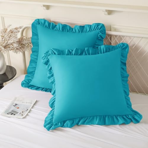 KKJIAF 2 Pack Ruffle Pillow Cases 22x22 Inches by KKJIAF
