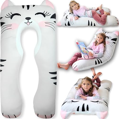 LUNAMIRA Cat Kids Body Pillow by LUNAMIRA