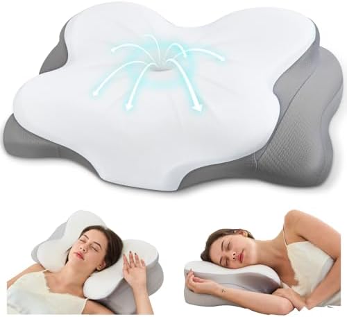 Memory Foam Pillow, 2 Heights Cervical Neck Pillow by CosBed