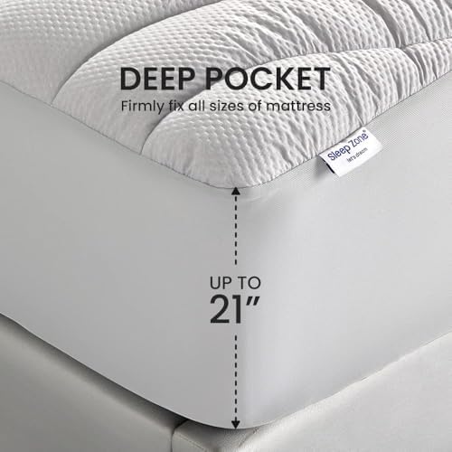 SLEEP ZONE Cooling Mattress Topper Twin XL - Image 5