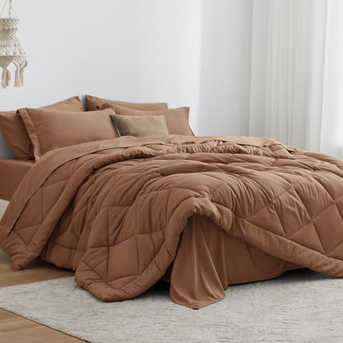 Love's cabin Oversized Queen Comforter Set, 7 Pieces Bed in a Bag, All Season by Lovescabin