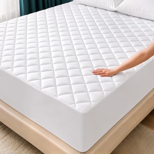 California King Mattress Pad Mattress Protector Topper Fits 16" Deep Pocket by UTOPIABEDDING