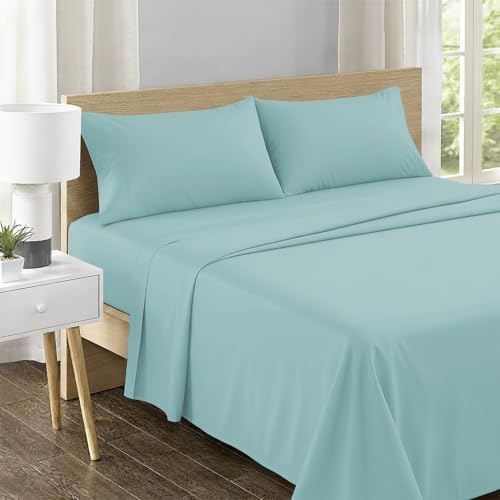 Feather & Stitch 100% Cotton Sateen 500 TC Split King Size Bed Sheet Set - Image 2