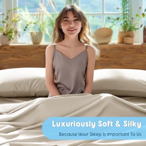 SONORO KATE 1000 Series 100% Egyptian Cotton Queen Sheets, Extra Deep Pocket - Image 4