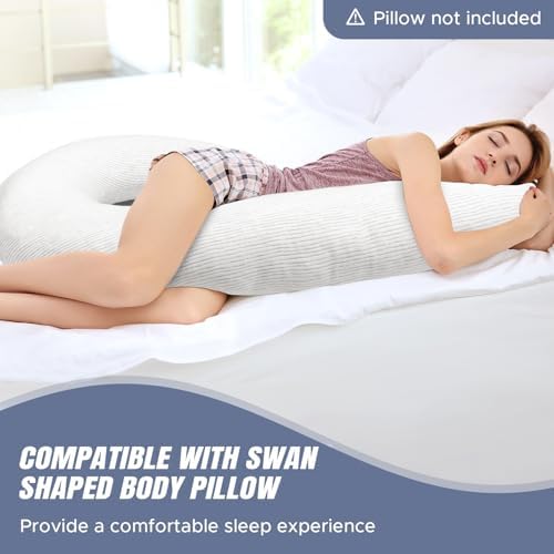 Swan Shaped Body Pillow Cover Fabric, Long Pillow Case - Image 2