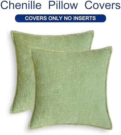 CaliTime Decorative Couch Throw Pillow Covers 22 X 22 Inches Sage Green - Image 6