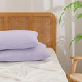 BESTOUCH Washed Cotton Pillowcases Linen Feel Taro Purple King by BESTOUCH
