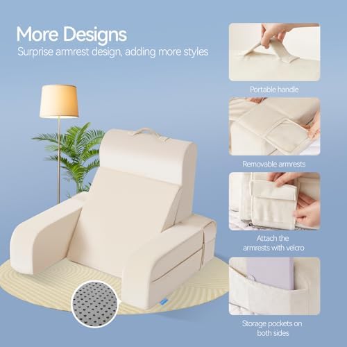 Kayfia Reading Pillow, Gel Memory Foam Back Rest Pillow - Image 6